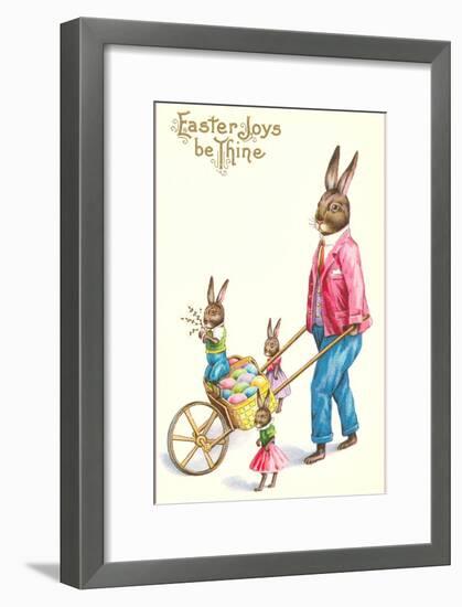 Easter Joys be Thine, Rabbit and Wheelbarrow-null-Framed Art Print