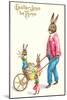 Easter Joys be Thine, Rabbit and Wheelbarrow-null-Mounted Art Print
