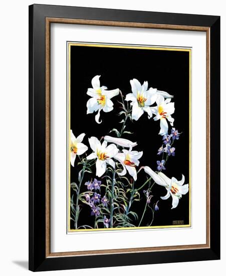 "Easter Lilies,"April 1, 1933-Nelson Grofe-Framed Giclee Print