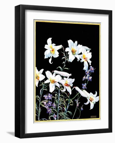 "Easter Lilies,"April 1, 1933-Nelson Grofe-Framed Giclee Print