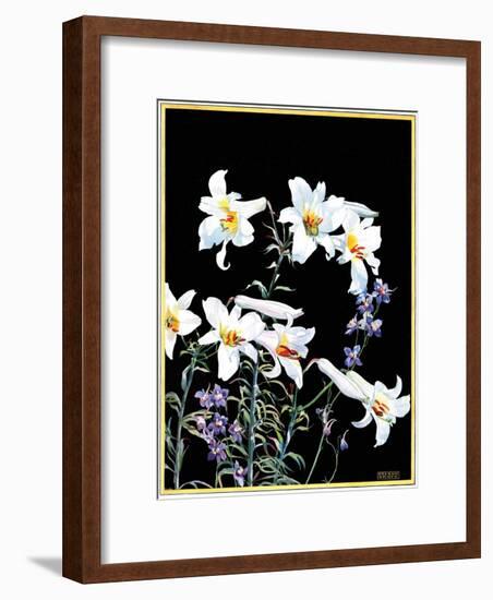 "Easter Lilies,"April 1, 1933-Nelson Grofe-Framed Giclee Print