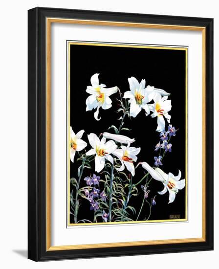 "Easter Lilies,"April 1, 1933-Nelson Grofe-Framed Giclee Print