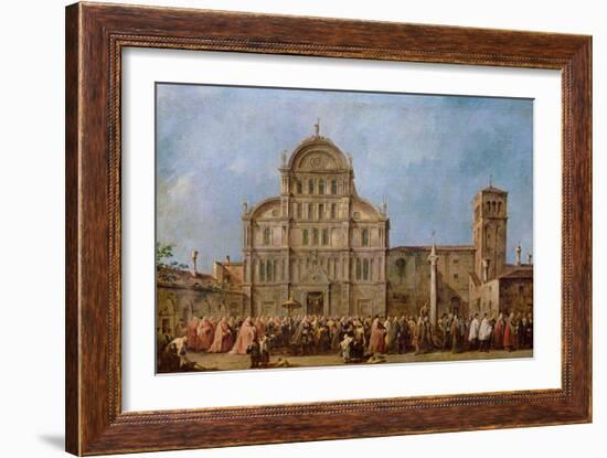 Easter Procession of the Doge of Venice at the Church of San Zaccaria, C.1766-70-Francesco Guardi-Framed Giclee Print