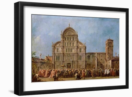 Easter Procession of the Doge of Venice at the Church of San Zaccaria, C.1766-70-Francesco Guardi-Framed Giclee Print