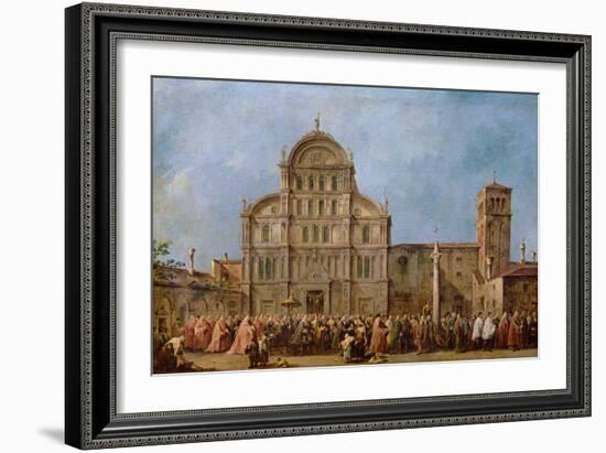 Easter Procession of the Doge of Venice at the Church of San Zaccaria, C.1766-70-Francesco Guardi-Framed Giclee Print