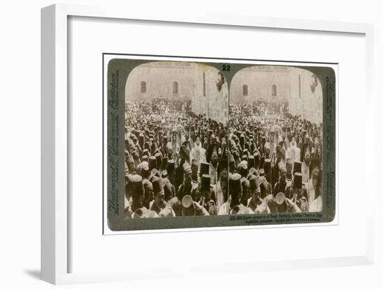 Easter Procession of the Greek Patriarch, Entering the Church of Holy Sepulchre, Jerusalem, 1903-Underwood & Underwood-Framed Giclee Print