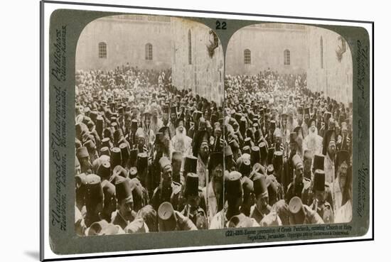 Easter Procession of the Greek Patriarch, Entering the Church of Holy Sepulchre, Jerusalem, 1903-Underwood & Underwood-Mounted Giclee Print