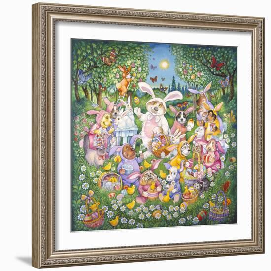 Easter Pups-Bill Bell-Framed Giclee Print