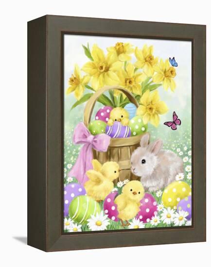 Easter Rabbit and Chicks 2-MAKIKO-Framed Premier Image Canvas