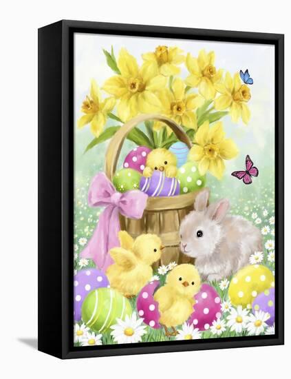 Easter Rabbit and Chicks 2-MAKIKO-Framed Premier Image Canvas