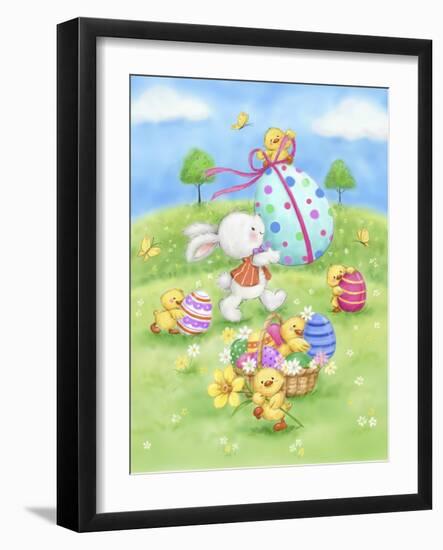 Easter Rabbit and Egg-MAKIKO-Framed Giclee Print