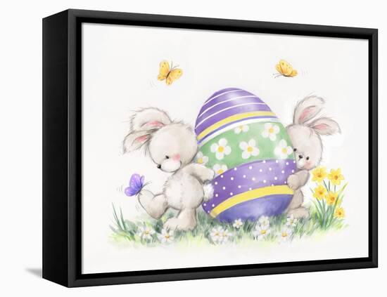 Easter Rabbits and Egg-MAKIKO-Framed Premier Image Canvas