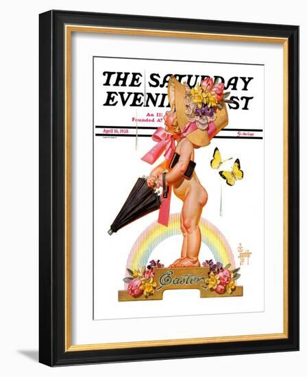 "Easter Rainbow," Saturday Evening Post Cover, April 16, 1938-Joseph Christian Leyendecker-Framed Giclee Print