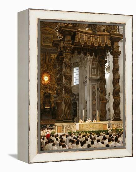 Easter Thursday Mass in St. Peter's Basilica, Vatican, Rome, Lazio, Italy, Europe-Godong-Framed Premier Image Canvas