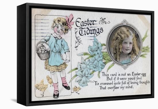 Easter Tidings, Greetings Card, C1923-null-Framed Premier Image Canvas