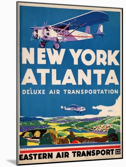 Eastern Air Transport - New York, Atlanta-null-Mounted Art Print