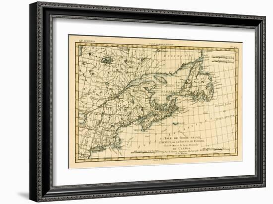 Eastern Canada, Newfoundland, Nova Scotia and St John Island, from 'Atlas De Toutes Les Parties…-Charles Marie Rigobert Bonne-Framed Giclee Print