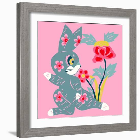 Eastern Pop Bunny-null-Framed Giclee Print