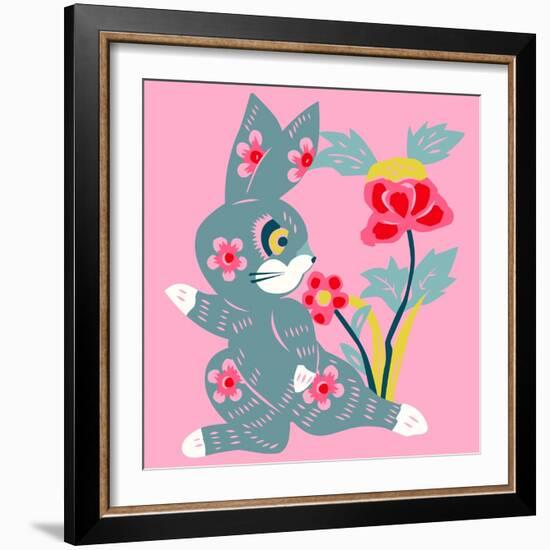 Eastern Pop Bunny-null-Framed Giclee Print