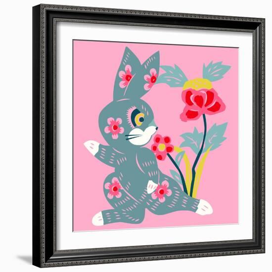 Eastern Pop Bunny-null-Framed Giclee Print