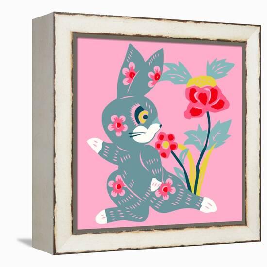 Eastern Pop Bunny-null-Framed Premier Image Canvas