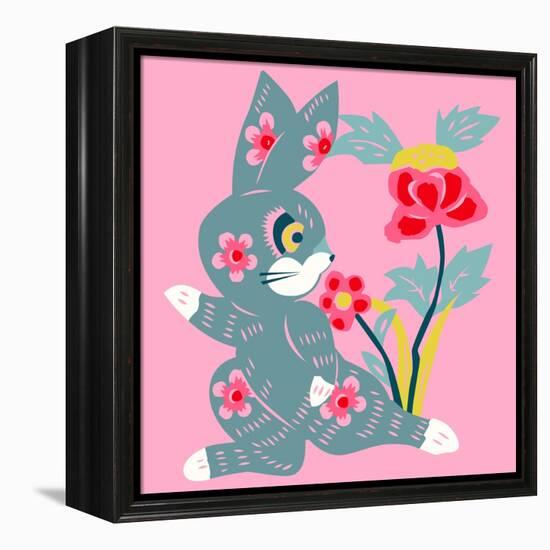 Eastern Pop Bunny-null-Framed Premier Image Canvas