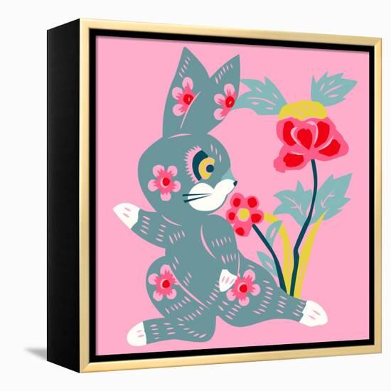 Eastern Pop Bunny-null-Framed Premier Image Canvas