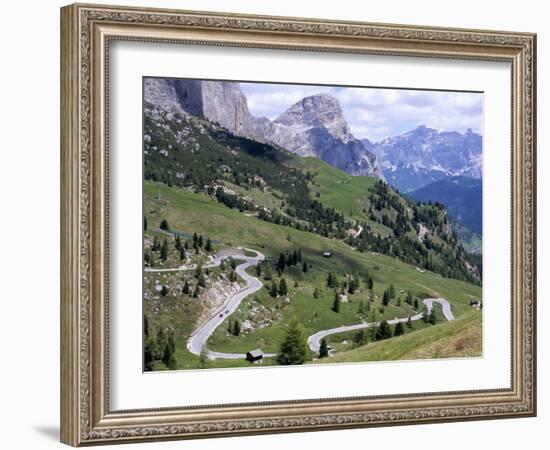 Eastern Road Below Gardena Pass, 2121M, Dolomites, Alto Adige, Italy-Richard Nebesky-Framed Photographic Print