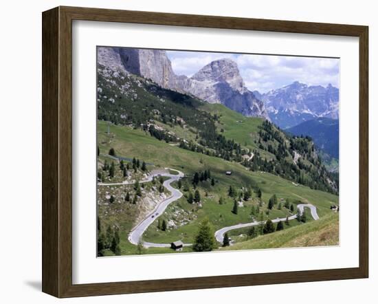 Eastern Road Below Gardena Pass, 2121M, Dolomites, Alto Adige, Italy-Richard Nebesky-Framed Photographic Print