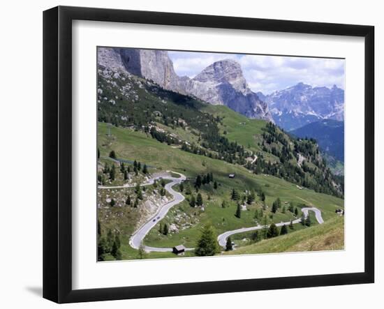 Eastern Road Below Gardena Pass, 2121M, Dolomites, Alto Adige, Italy-Richard Nebesky-Framed Photographic Print