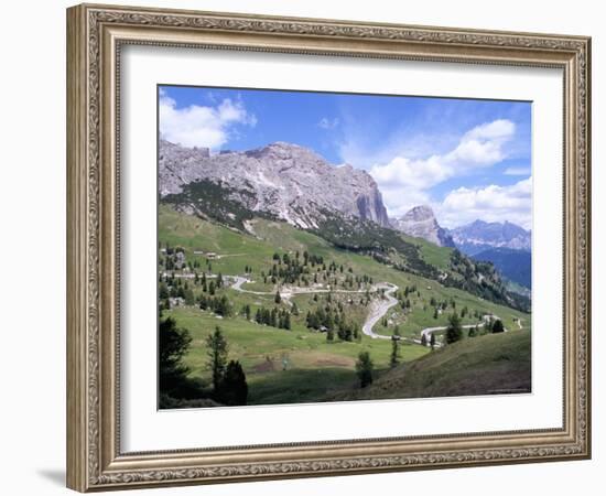 Eastern Road Below Gardena Pass, 2121M, Dolomites, Alto Adige, Italy-Richard Nebesky-Framed Photographic Print