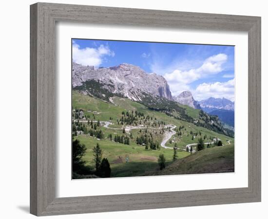 Eastern Road Below Gardena Pass, 2121M, Dolomites, Alto Adige, Italy-Richard Nebesky-Framed Photographic Print