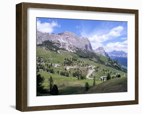 Eastern Road Below Gardena Pass, 2121M, Dolomites, Alto Adige, Italy-Richard Nebesky-Framed Photographic Print