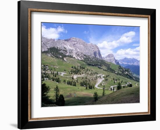 Eastern Road Below Gardena Pass, 2121M, Dolomites, Alto Adige, Italy-Richard Nebesky-Framed Photographic Print