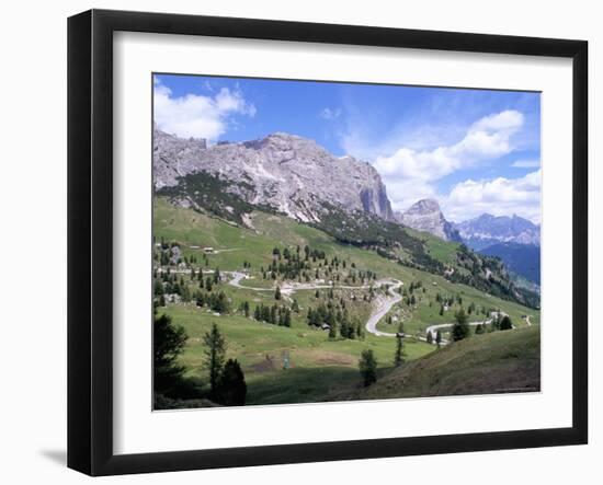 Eastern Road Below Gardena Pass, 2121M, Dolomites, Alto Adige, Italy-Richard Nebesky-Framed Photographic Print