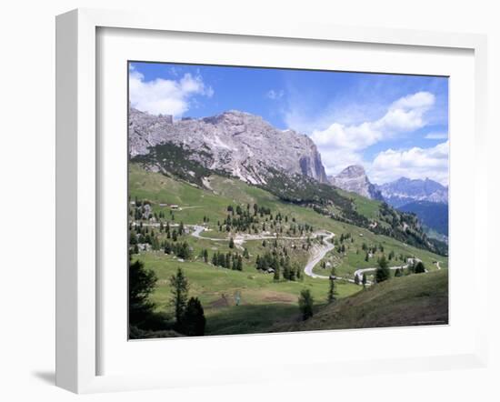 Eastern Road Below Gardena Pass, 2121M, Dolomites, Alto Adige, Italy-Richard Nebesky-Framed Photographic Print