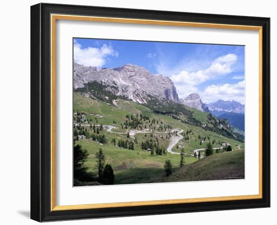 Eastern Road Below Gardena Pass, 2121M, Dolomites, Alto Adige, Italy-Richard Nebesky-Framed Photographic Print