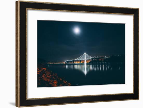 Eastern Span Bay Bridge Under Moonlight, Oakland-null-Framed Photographic Print