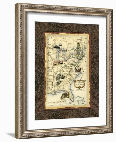 Eastern States Map-Vision Studio-Framed Art Print