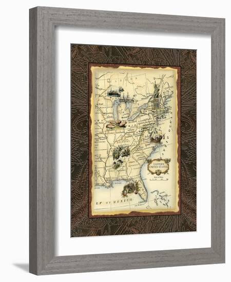 Eastern States Map-Vision Studio-Framed Art Print