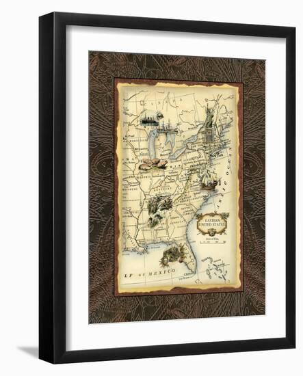 Eastern States Map-Vision Studio-Framed Art Print