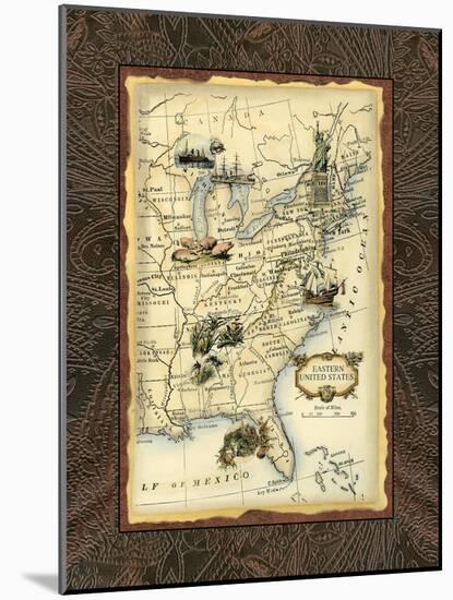 Eastern States Map-Vision Studio-Mounted Art Print