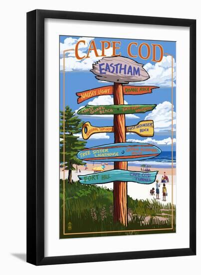 Eastham, Massachusetts Cape Cod - Sign Destinations-Lantern Press-Framed Art Print