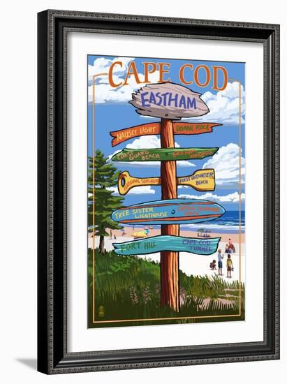 Eastham, Massachusetts Cape Cod - Sign Destinations-Lantern Press-Framed Art Print