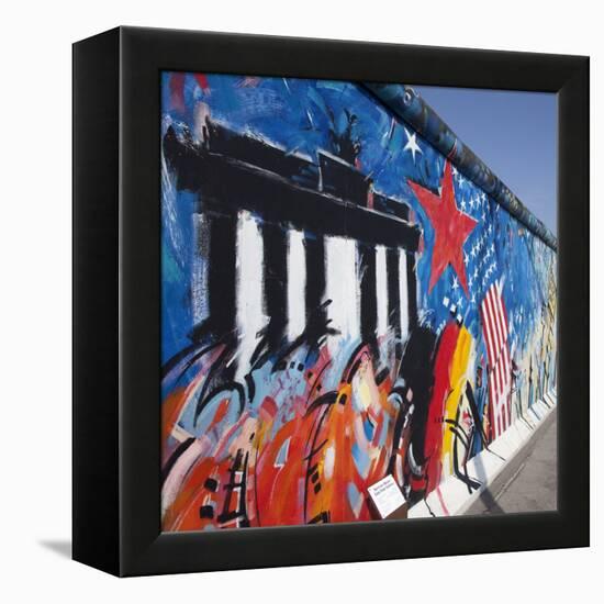 Eastside Gallery (Berlin Wall), Muhlenstrasse, Berlin, Germany-Jon Arnold-Framed Premier Image Canvas