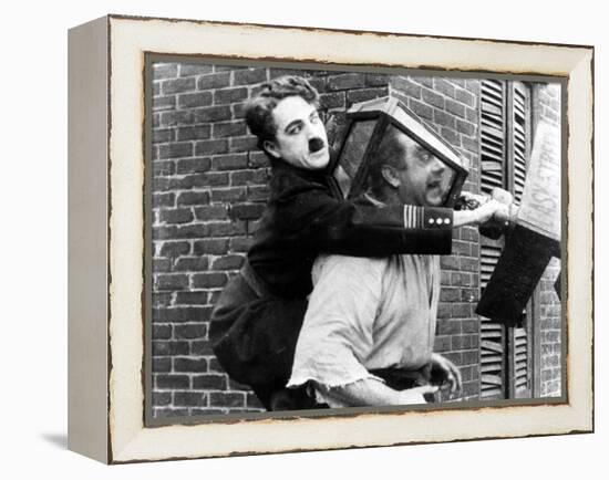 Easy Street, Charles Chaplin, Eric Campbell, 1917-null-Framed Stretched Canvas