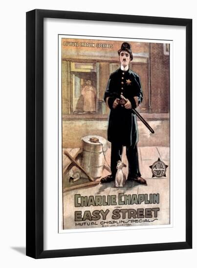 Easy Street, Charlie Chaplin, 1917-null-Framed Art Print