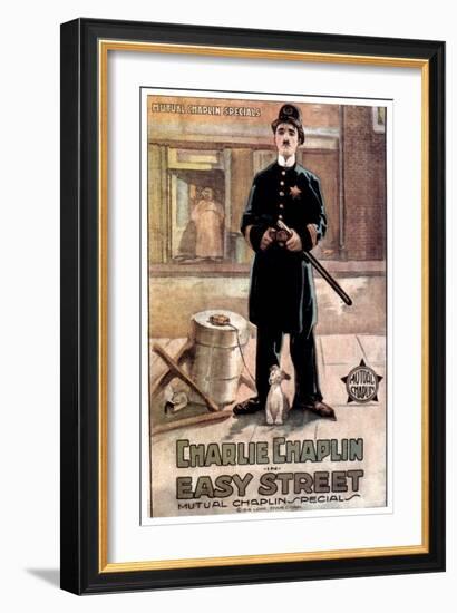 Easy Street, Charlie Chaplin, 1917-null-Framed Art Print