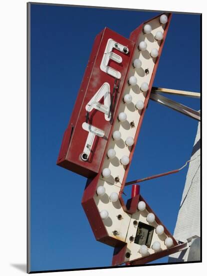 Eat Diner Sign along West 6th Avenue, San Jacinto District, Amarillo, Texas-Walter Bibikow-Mounted Photographic Print