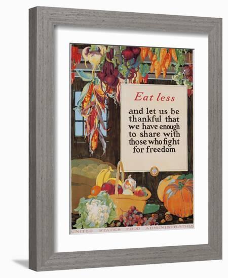 Eat Less and Let Us Be Thankful-null-Framed Giclee Print